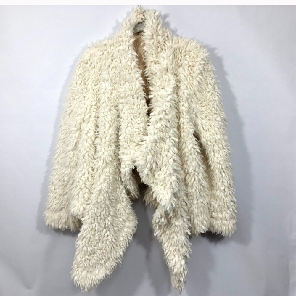 FREE PEOPLE SIMPLY SHERPA CASCADING TEDDY COAT S